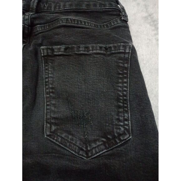 AGOLDE Sophie Crop High Rise Black Denim Raw Hem Skinny Leg Jeans Size 24 - Picture 4 of 16
